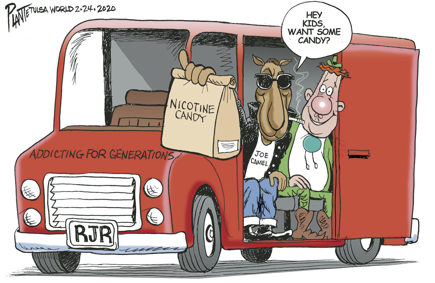 Bruce Plante Cartoon: Nicotine Candy in Oklahoma